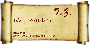 Tér Zoltán névjegykártya