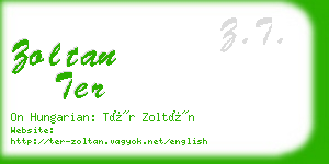 zoltan ter business card